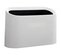 ERINGOGO Mini poubelle double compartiment en PP - Petite poubelle de bureau pour camping et coiffeuse - 20,5 x 12,9 x 8,1 cm - Blanc - Facile à nettoyer