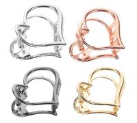 ERINGOGO Pinces à Cheveux Griffes Décoratives en Alliage Lot de 4 Minimalistes Forme Cœur Faciles à Poser pour Femmes Lors de Fêtes ou Occasions Spéciales
