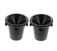 ERINGOGO Seau à Glace Noir en Plastique Pp, Crachoir à Vin pour Dégustation Double Oreilles, Forme Ronde, pour Expositions et Caves, Lot de 2