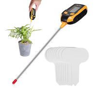 ERINGOGO Testeur de Sol pour Jardin, Ph et Température, Débutants | Mesure Simple, Lumière de Test, pour Pelouse et Pots, Plastique et Alliage D'aluminium, Étiquettes Incluses Couleur Aléatoire
