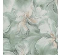 Erismann Papier peint Aurora Liquid Marble – Vinyle floral marbré métallisé turquoise (10514-18)