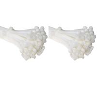 ERKO 100 pièces d'attaches de câble professionnelles 300 x 4,8 mm Poignée d'attache de câble couleur blanc, résistante à la température (Lot de 2)
