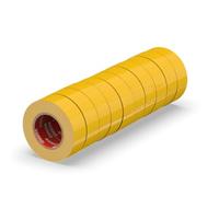 ERKO Ruban adhésif isolant électrique Jaune 15mm x 10m 10 pièces PVC - Réparation de câbles électriques - Très flexible avec une forte adhérence - Résistant aux produits chimiques, chatertone