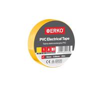 ERKO Ruban adhésif isolant électrique Jaune 19mm x 20m PVC - Réparation de câbles électriques - Très flexible avec une forte adhérence - Résistant aux produits chimiques, chatertone