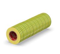 ERKO Ruban adhésif isolant électrique PVC 15mm x 10m 10 pièces Jaune-vert - Réparation de câbles électriques - Très flexible avec une forte adhérence - Résistant aux produits chimiques, chatertone