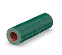 ERKO Ruban adhésif isolant électrique PVC 15mm x 10m 10 pièces Vert, Réparation de câbles électriques, Très flexible avec une forte adhérence, Résistant aux produits chimiques, chatertone