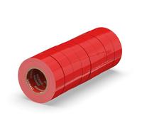 ERKO Ruban adhésif isolant électrique Rouge 19mm x 20m 8 pièces PVC, Réparation de câbles électriques, Très flexible avec une forte adhérence, chatertone, Résistant aux produits chimiques