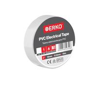 ERKO Ruban Isolant Électrique PVC 15mm x 10m, Blanc, Chatterton