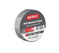 ERKO Ruban Isolant Électrique PVC 15mm x 10m, Gris, Chatterton