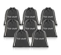 ERKXD Lot de 8 sacs à sèche-cheveux avec cordon de serrage pour sèche-cheveux, sac pour voyage salle de bain gris