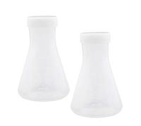 Erlenmeyer Lot de 2 flasques coniques graduées en plastique avec bouchon 100 ml