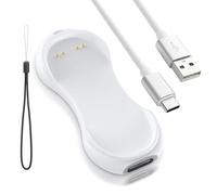 Ermorgen 1 Pack Station de Charge USB-C Compatible avec Plaud NotePin S AI | Chargeur Magnétique Portable, Adaptateur de Charge Type-C pour NotePin AI + 1 m Câble en Nylon - Blanc