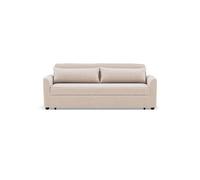 Ernest - Canapé droit 3 places convertible en velours côtelé - Beige