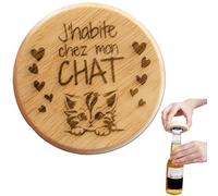 ERNESTINE - Cadeau chat original décapsuleur magnétique - idée cadeaux pour femmes maman mamie amoureux des chats - cadeau original humour chat pour femme fête des mères et grands-mères