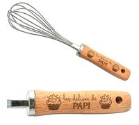 ERNESTINE - Fouet cuisine papi personnalisé - cadeau papi personnalisé - cadeau fête grands pères - fouet cuisine acier et bois - idée cadeau papi - cadeau papi unique cuisine - idée anniversaire papi