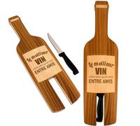ERNESTINE - Planche à découper forme bouteille de vin - planche apéro pour cuisine, fromage, tapas, barbecue ou charcuterie - planche à découper cuisine - cadeau homme planche apéritif vin et fromages