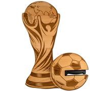 ERNESTINE - Planche apéro football bois forme coupe du monde avec couteau - planche à découper cadeau homme papa - idée cadeau apéritif charcuterie fromage amis famille - Coupe du monde football jeu