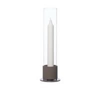 ERNST Bougeoir Ernst cylindre en verre Ø7.5 cm Taupe