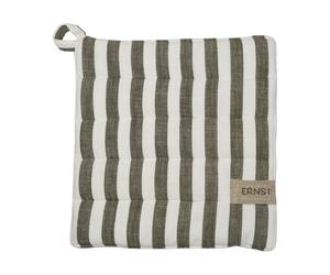ERNST Manique Ernst rayures larges 23x25 cm Sauge-blanc