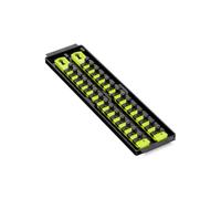 Ernst Manufacturing 8468HV Socket Boss Rails de rangement de douilles à 2 rails 3/8" pour boîte à outils, haute visibilité, fabriqués aux États-Unis