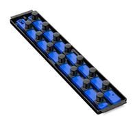Ernst Manufacturing Socket Boss 8459 Organiseur de douilles à 2 rails 19" Bleu