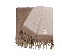 ERNST Plaid Ernst avec franges 130x170 cm Beige-blanc