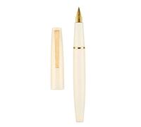 erofa Jinhao 80 Stylo plume blanc en fibre brossée, pointe fine en iridium avec convertisseur et petite trousse à stylos (clip doré)