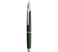 erofa Majohn A2 Press Stylo Plume Extra Fine Nib avec boîte, stylo à encre rétractable en résine verte avec ensemble de stylos d’écriture convertisseur (Version Clip Argenté)