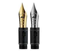 erofa Majohn Flex Lot de 2 plumes de rechange flexibles pour stylo plume P136, P138 et P139 (pointe n°6) Argenté doré