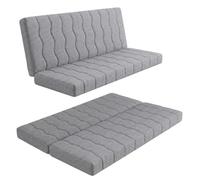 EROSS CONFORT Matelas clic-clac 130 x 200 cm avec housse en toile déhoussable et lavable, couleur grise. Idéal pour canapés lits et camionnettes. Mousse HD de fermeté moyenne.