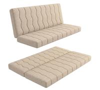 EROSS CONFORT Matelas clic-clac 140 x 190 cm avec housse en toile déhoussable et lavable, couleur beige, idéal pour canapés lits et camionnettes. Mousse HD de fermeté moyenne.
