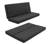 EROSS CONFORT | Matelas clic-clac 140 x 190 cm avec housse en toile déhoussable et lavable, couleur noire, idéal pour canapés-lits et camping-cars, mousse HD de fermeté moyenne.