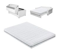 EROSS CONFORT | Matelas pour canapé lit Double 140 x 190 cm. Traitement antibactérien et Anti-moisissure. Housse avec Fermeture éclair, Lavable et Respirante