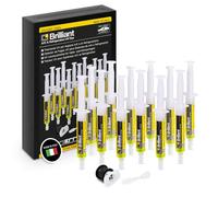 ERRECOM Brilliant - 12 x 7,5 ML, Traceur Fluorescent UV pour localiser Fuites de Gaz Réfrigérant dans Les Systèmes de Climatisation Voiture, Contient Adaptateur pour gaz réfrigérant R134a