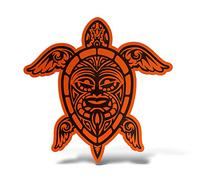 Erreinge® Autocollant Orange Fluo 10 cm Tortue Tribale Sticker imprimé pour Voiture, Moto, Mur, Pare-chocs, Ordinateur, Portable, Valises, Vélo