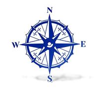 Erreinge Autocollant Prespaced bleu 20cm - Compass Rose Dei Venti Bateau Sea - décalque de vinyle autocollant Decal mural pour ordinateur portable Auto Moto Casque Camper