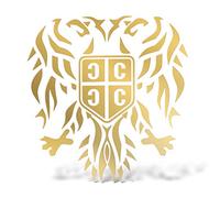 Erreinge Serbie Sticker Gold Eagle Schriftzug En PVC mural Sticker mural pour Casque Auto Moto Camper pour ordinateur portable - 35 cm