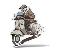 erreinge Sticker Crâne Rosette Italien Compatible pour Vespa en Forme adhésif Autocollant PVC pour Mur Mural Auto Moto Casque Camper pour Ordinateur Portable - 15 cm