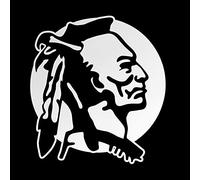 Erreinge Sticker Prespaced blanc 12cm - Droit Amérindien Indien - décalque de vinyle autocollant Decal mural pour ordinateur portable Auto Moto Casque Camper