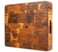 Erreke Planche en Bois d'Acacia Naturel End Grain, 46x46x7,5 cm, Résistant | Type Billot de Boucher. Massif et Résistant qui Préserve le Tranchant de vos Couteaux. Planche Bois Cuisine