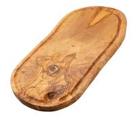 Erreke Planche en Bois d'Olivier Naturel avec Rainure, 43 x 21 cm, Élégant | Planche Bois Cuisine. Réversible avec Rainure à Jus. Servir et Découper Viande Fromages. Style Méditerranéen