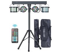 Erreyht 60 W Derby + RGBW LED Par lumière DJ avec support et télécommande, éclairage de scène avec DMX-3/6/15 canaux lumières disco pour dj, Faire la fête, églises, concerts, mariages, Noël (avec sac)