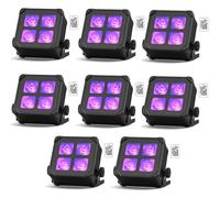 Erreyht 8PCS 40W Par LED Batterie RGBW UV, IP65 Lumiere de Scene Rechargeable 6000mAh avec Télécommande/D MX/RF/APP Contrôle, Jeu de Lumiere Sans Fil pour Soirées et Événements Extérieurs