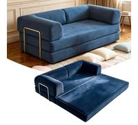 errtsdb Générique Canapé-lit Pliant,Canapé Nuage 2 Places Compact-Bleu/2.2m | Mousse mémoire,Tissu respirant,Fond antidérapant,for Le Salon,chambre à coucher,bureau,avec accoudoir
