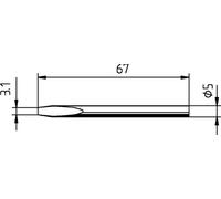 Ersa 0032KD Panne de fer à souder forme de burin, droite Taille de la panne 3.10 mm Longueur de la panne 78 mm Contenu 1 pc(s)