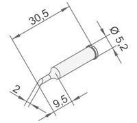 Ersa 0102ADLF20 Panne de fer à souder incurvé Taille de la panne 2 mm Contenu 1 pc(s)