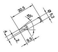 Ersa Panne de fer à souder 0102BDLF20 droite 2 mm pour i-Tool PLCC-Messer - 1 pièce