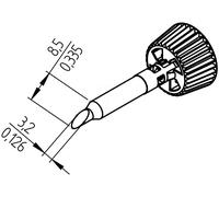 Ersa 0142ADLF32/SB Panne de fer à souder Taille de la panne 3.20 mm Contenu 1 pc(s)