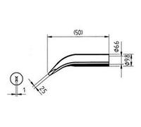 Ersa Ersadur 0832YD/0832WD Panne à souder pour poste de soudure RDS80/Analog60/MS8000 et équivalent Forme burin courbe 2,5 mm