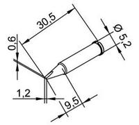 Ersa Panne à souder ERSA-ERSADUR 102 CD LF 12 – sans plomb – burin droit 1,2 mm – 1 pc